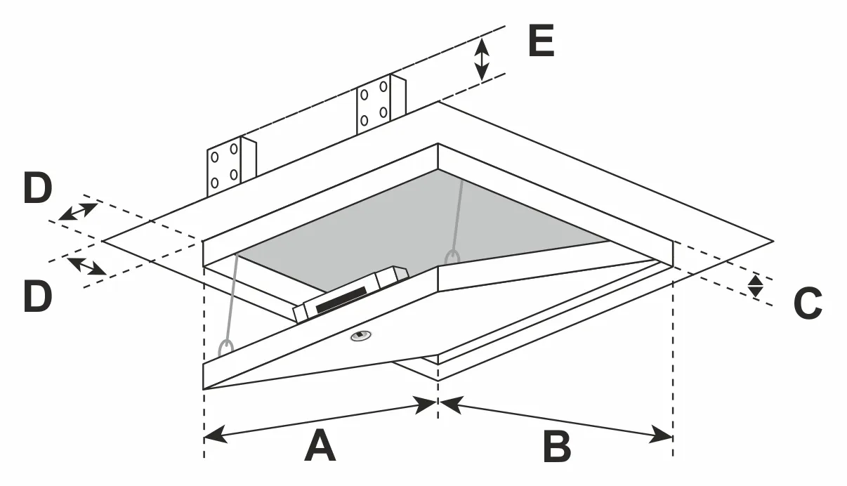 Huoltoluukku EI30 BD kattoon, 25 mm, Järjestelmä F6 - Image 5