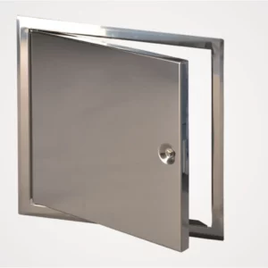 Ruostumatonteräs huoltoluukku, Ilma- ja pölytiivis, neliölukolla, järjestelmä B1-BL-E