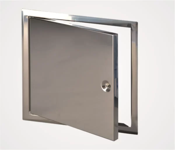 Ruostumatonteräs huoltoluukku, Ilma- ja pölytiivis, neliölukolla, järjestelmä B1-BL-E