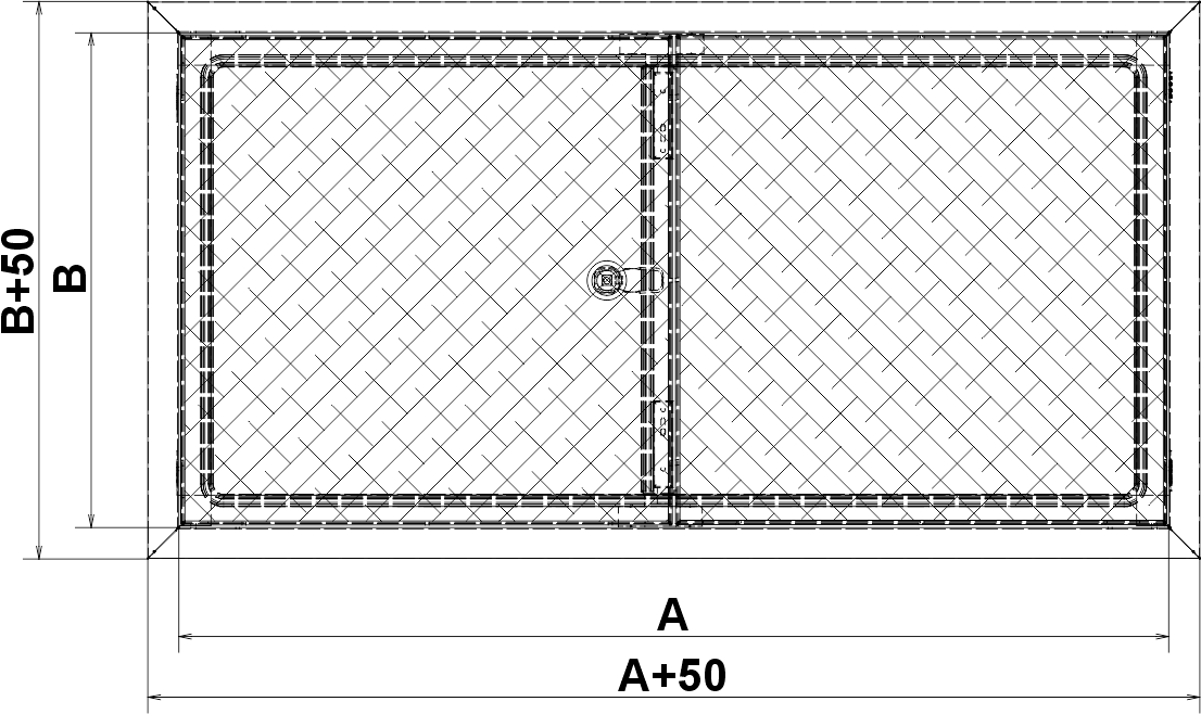 Huoltoluukku kaksoisovi metallipinnoilla (B-EXTW) TILAUSTUOTE - Image 3