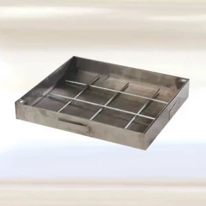 Lattialuukku valettava, ruostumaton teräs, 50 mm, irrotettava kansiosa, järjestelmä ECO