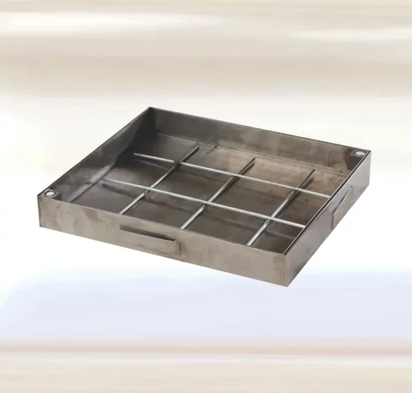 Lattialuukku valettava, ruostumaton teräs, 50 mm, irrotettava kansiosa, järjestelmä ECO