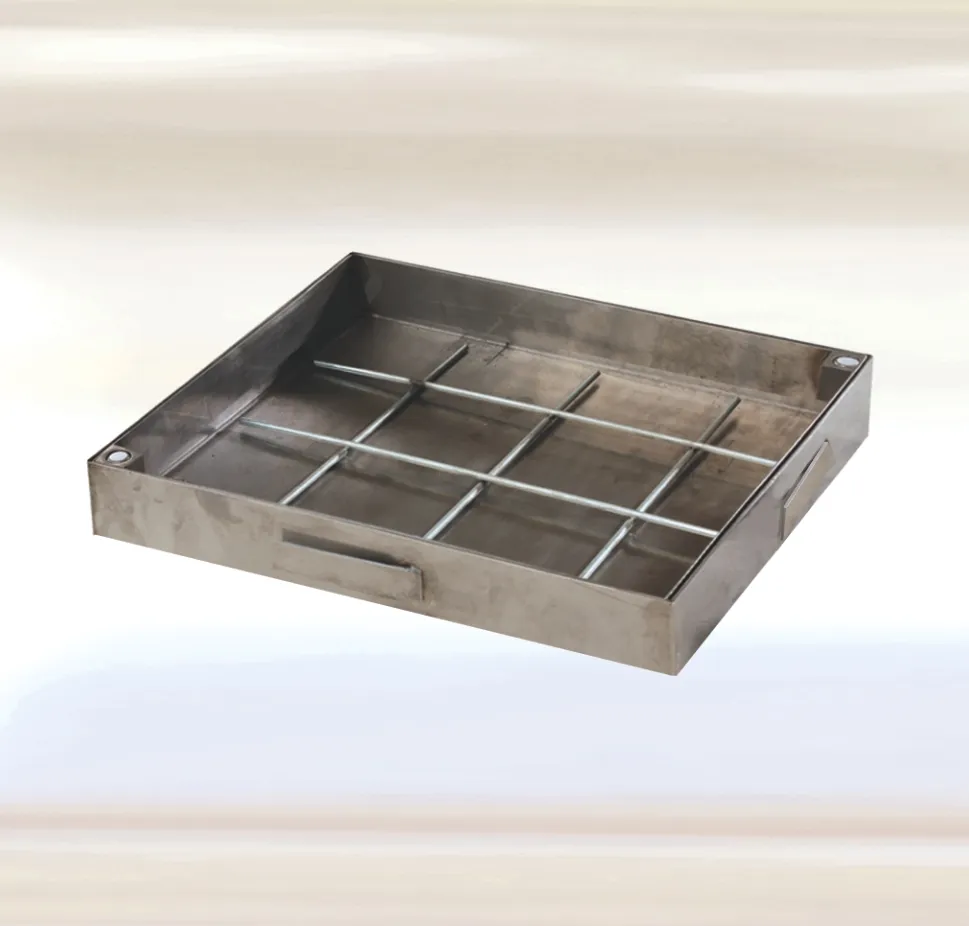 Lattialuukku valettava, ruostumaton teräs, 50 mm, irrotettava kansiosa, järjestelmä ECO