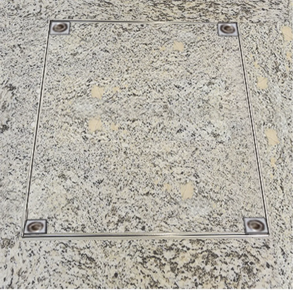 Lattialuukku valettava, ruostumaton teräs, 50 mm, irrotettava kansiosa, järjestelmä ECO - Image 4